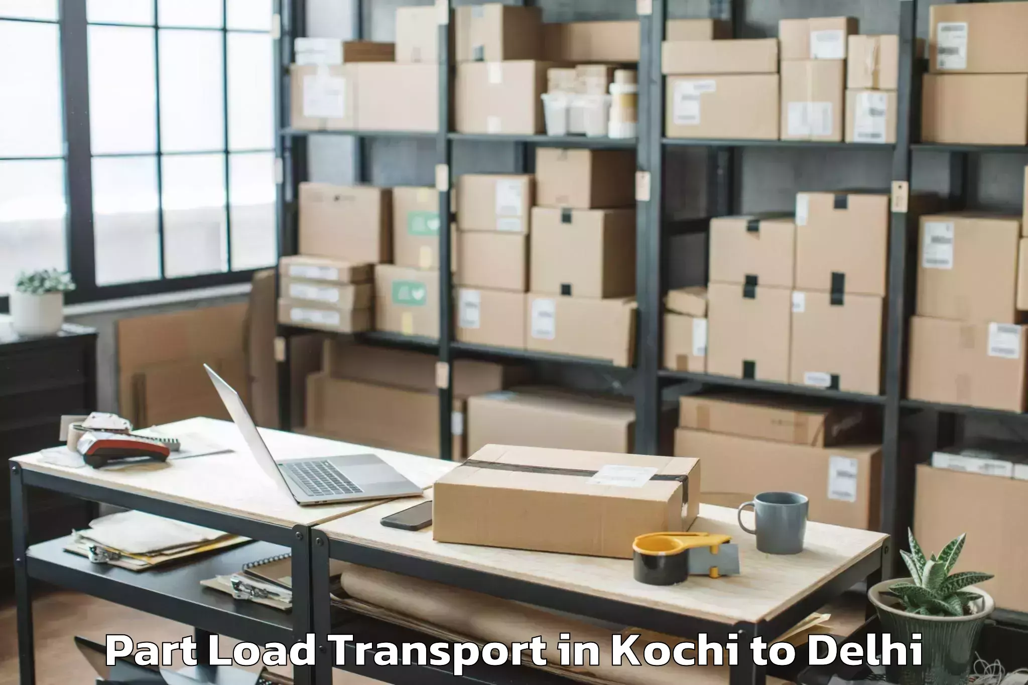 Book Kochi to Vivek Vihar Part Load Transport Online